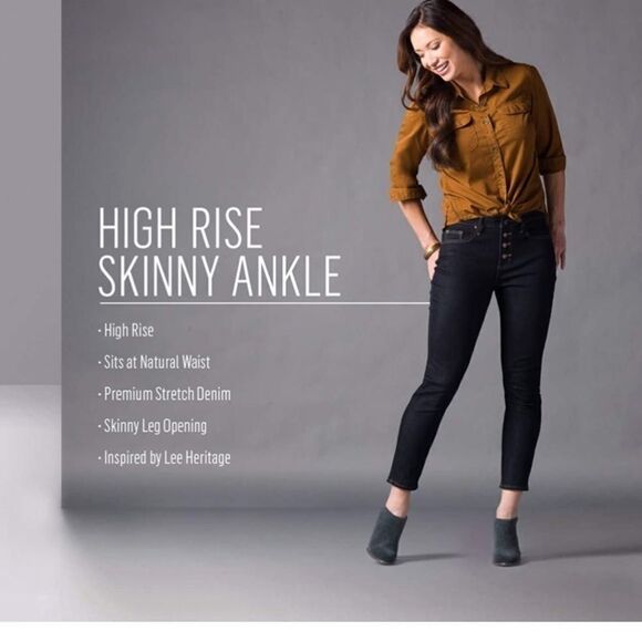 💥nwt Riders by LeeHigh Rise Skinny Ankle Jeans💥 - Picture 1 of 4